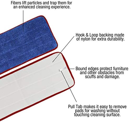 CleanAide All-Purpose Mega Microfiber Mop Pads 6-Pack Red 1