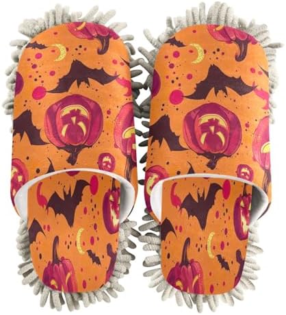 Zhirexin Halloween Red Pumpkin Cleaning Slippers 1