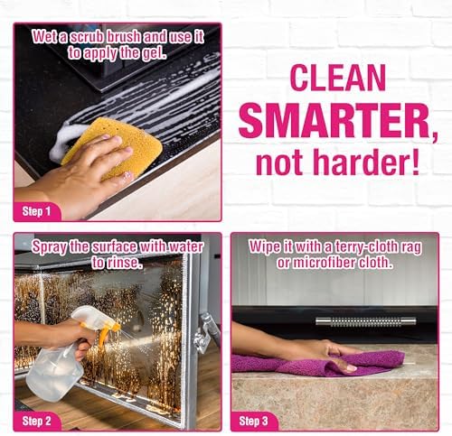 Quick N Brite Fireplace Gel Cleaner with Scrub Brush 16 oz