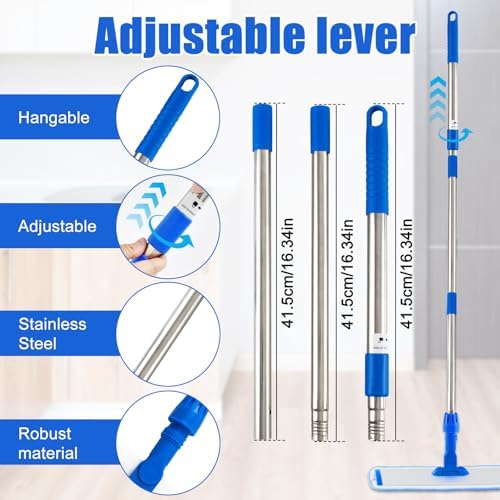 Aruihm Flat Mop with Adjustable Handle and 360 Swivel Head