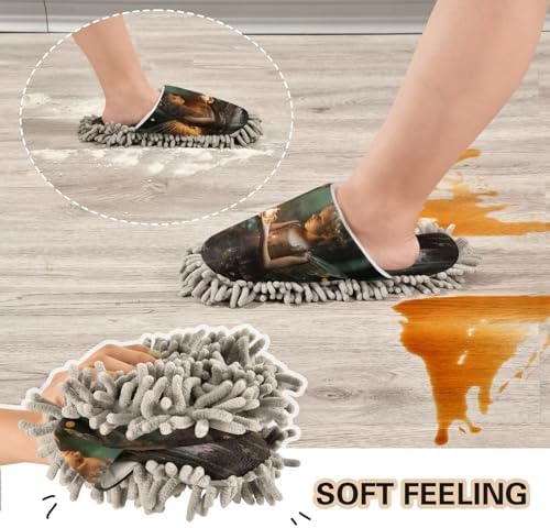 Zhirexin Flower Genie Microfiber Mop Slippers for Men Women