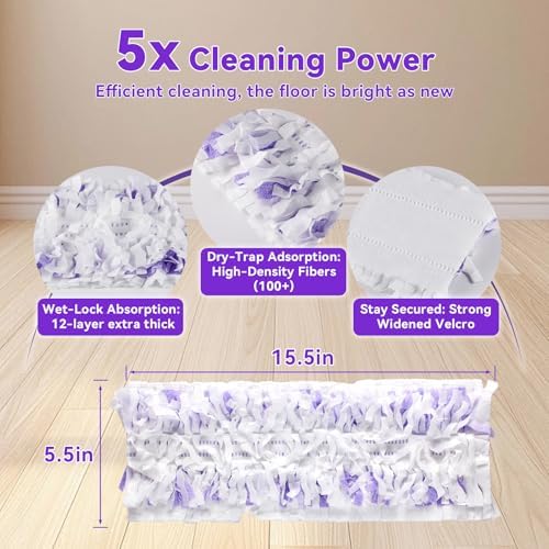 Guettsy 30 Pack Swiffer Power Mop Pads Refills