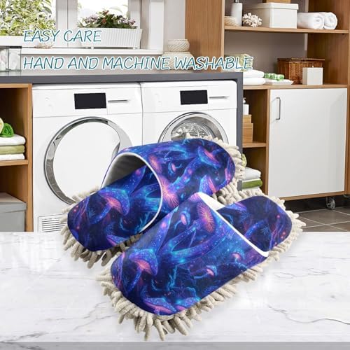 FLildon Microfiber Mopping Slippers with Night Glowing Mushrooms 1