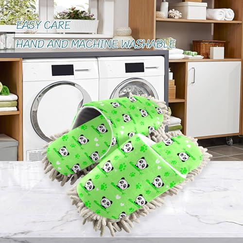 Burbuja Cartoon Pandas Mop Slippers for Home Cleaning