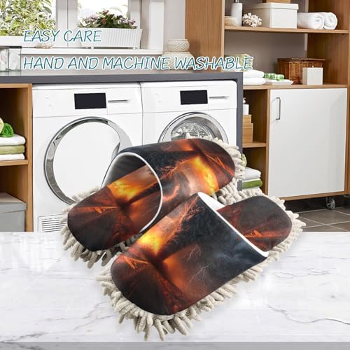 FLildon Microfiber Mop Slippers for Men Women Size L