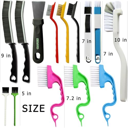 CRAFNEW 14Pcs Crevice Cleaning Brush Set for Kitchen and Bathroom