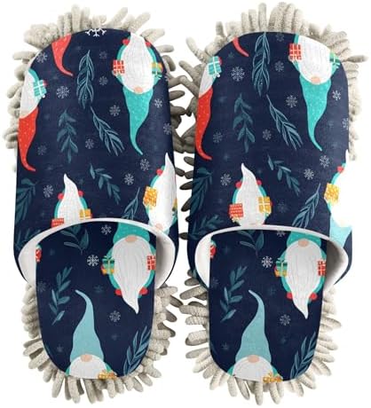 Burbuja Scandinavian Christmas Gnome Mop Slippers for Home Cleaning