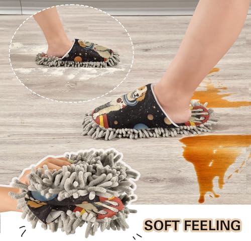 Bulletgxll Space Dog Mopping Slippers - M