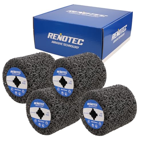 RENOTEC 4 Inch Black Cleaner 4 Pcs Pack for Metal Surface Cleaning