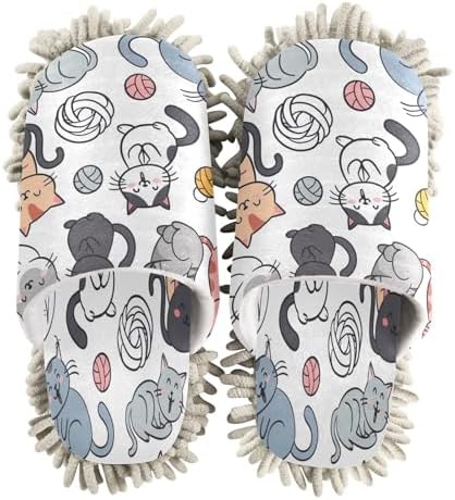 Zhirexin Cartoon Cute Cats Cleaning Slippers 1
