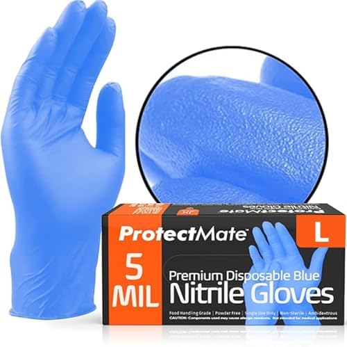 Protectmate Blue Nitrile Gloves - Food Prep Touchscreen Safe