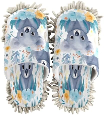 Bulletgxll Mopping Slippers with Microfiber and Flowers Design