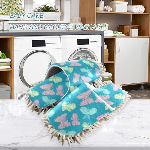 Burbuja Butterflies Mop Slippers for Women Men Home Kitchen