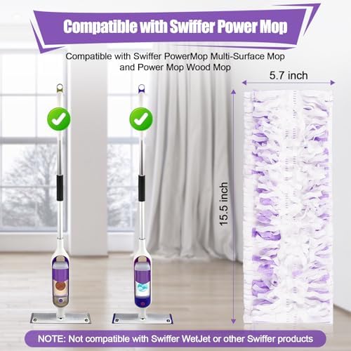 32 Count Swiffer PowerMop Replacement Mop Pads Refills for Multi-Surface Cleaning