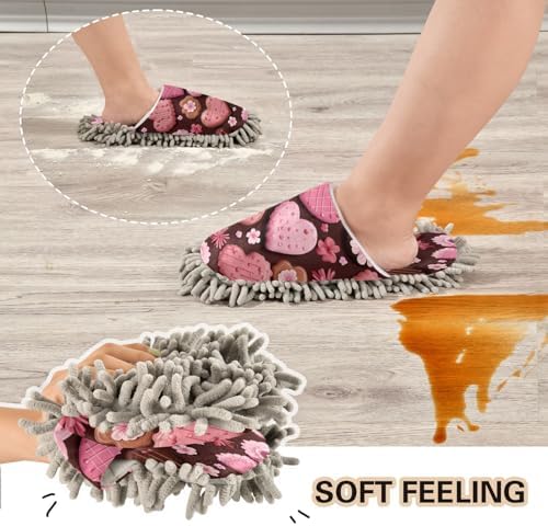 Bulletgxll Heart Cookies Cleaning Slippers for Men Women - L