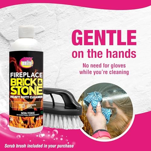 Quick N Brite Fireplace Gel Cleaner with Scrub Brush 16 oz