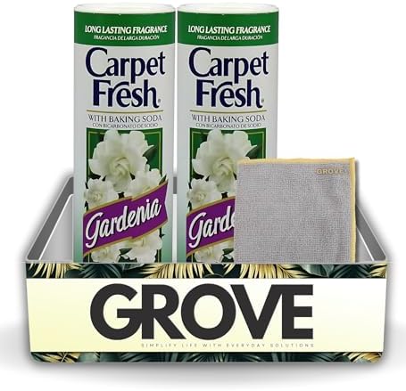 GROVE Carpet Fresh Gardenia Scent Deodorizer 14 oz Bundle