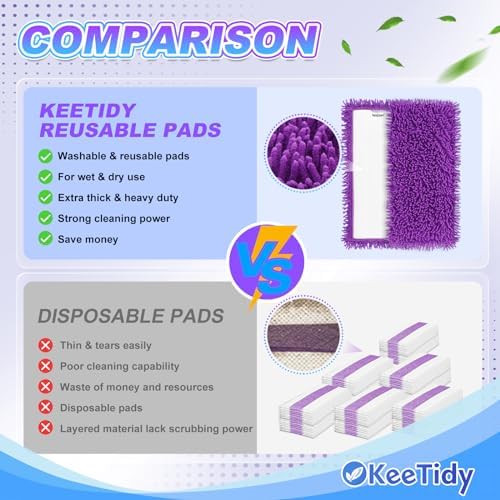 KeeTidy Reusable Mop Pads for Swiffer Wet Jet 5 Pack 1