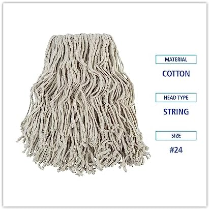 Boardwalk Banded Cotton Mop Heads 24 White Pack of 12 1