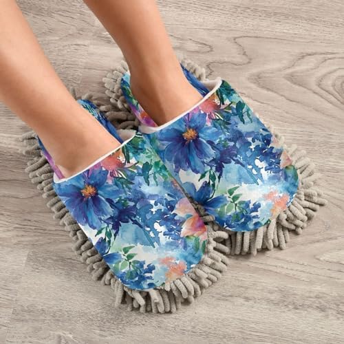 Zhirexin Watercolor Cleaning Mop Slippers