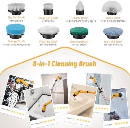 Qimedo Q2 Pro 1500 RPM Electric Spin Scrubber with 2 Batteries
