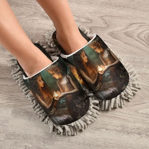 Zhirexin Flower Genie Microfiber Mop Slippers for Men Women