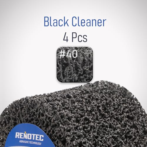 RENOTEC 4 Inch Black Cleaner 4 Pcs Pack for Metal Surface Cleaning