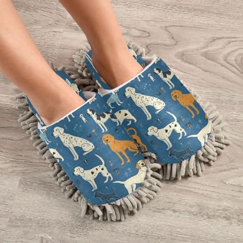 Zhirexin Corgi Cleaning Slippers Mop Shoes