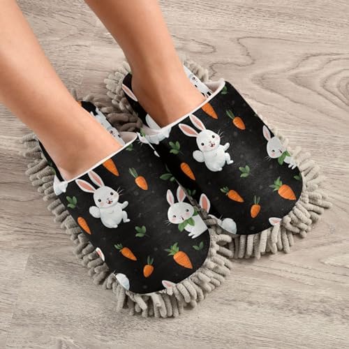 Bulletgxll Cartoon White Rabbit Cleaning Slippers - M