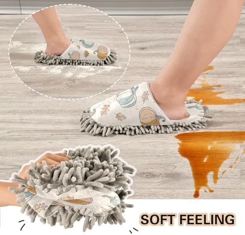 Zhirexin Mop Slippers for Men Women House Cleaning