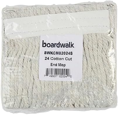 Boardwalk Banded Cotton Mop Heads 24 White Pack of 12 1