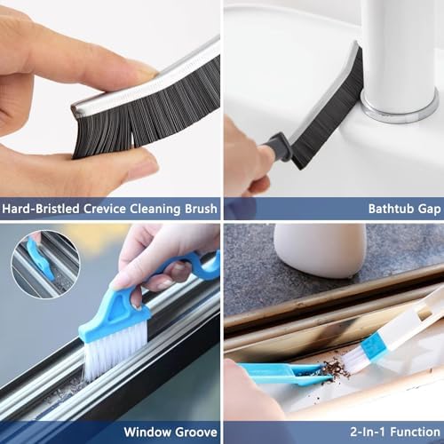 CRAFNEW 14Pcs Crevice Cleaning Brush Set for Kitchen and Bathroom