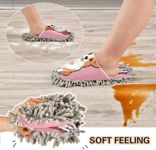 Bulletgxll Cartoon Dog Cleaning Slippers M