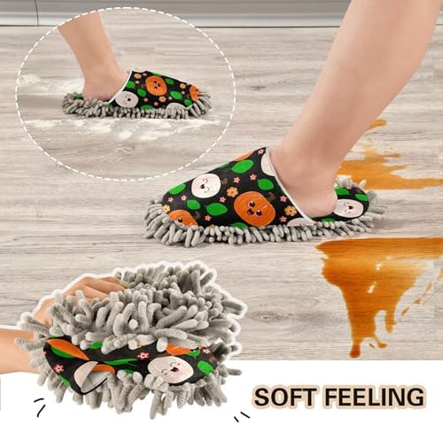 Burbuja Happy Face Dust Mop Slippers for Women Men