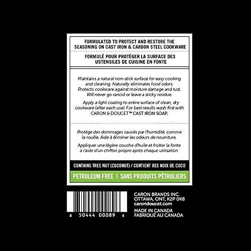 CARON DOUCET Cast Iron Oil - 8oz Food Grade Plant-Based