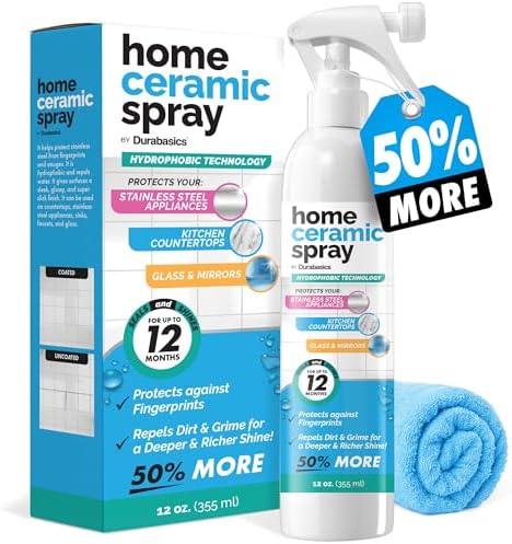 Durabasics 12 Oz Ceramic Coating Spray Kit - Shine Seal Protect Kitchen Bath Surfaces
