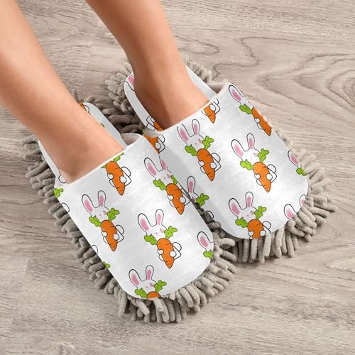 Burbuja Cartoon Bunnies Mop Slippers for Home Kitchen