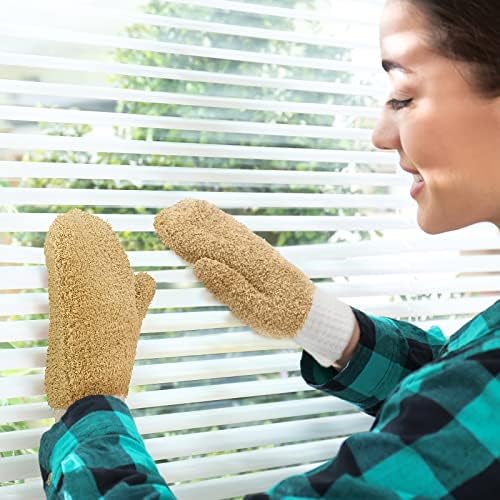 BBTO 3 Pairs Microfiber Dusting Mitts No Scratch Reusable