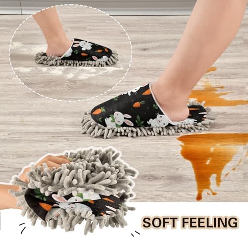 Bulletgxll Cartoon White Rabbit Cleaning Slippers - M