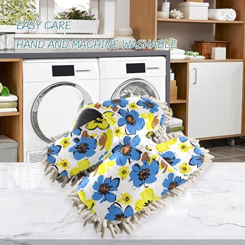 Burbuja Abstract Flowers Mop Slippers for Home Cleaning