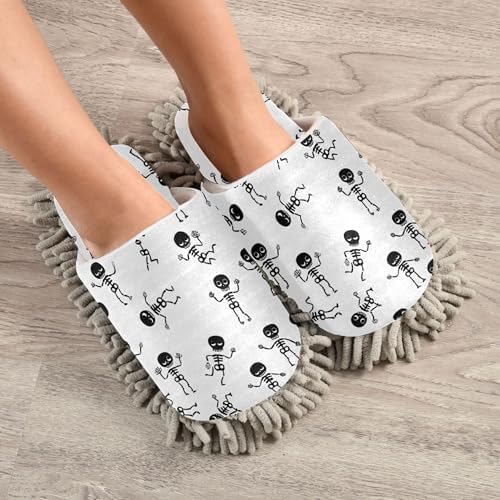 Burbuja Cartoon Skeletons Mop Slippers for Home Use