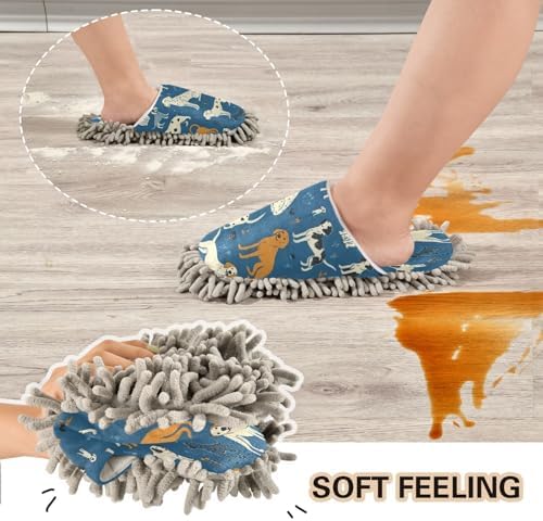 Zhirexin Corgi Cleaning Slippers Mop Shoes