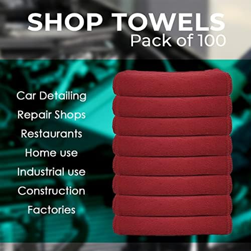 Avalon Towels Cotton Shop Rags 12x14 Inches Pack of 100