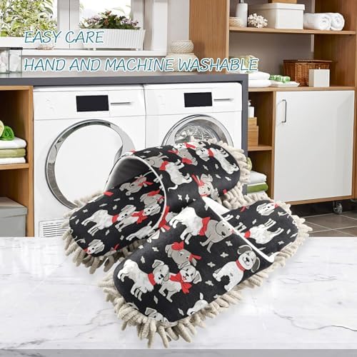 Bulletgxll Dog Pattern Mopping Slippers - Washable and Comfortable