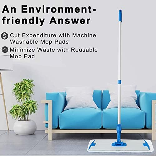 Mr Towels Premium Microfiber Floor Mop with 2 Reusable Pads