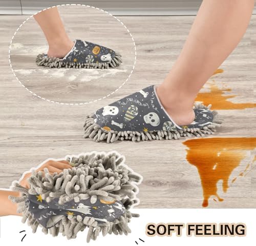 Halloween Cute Spectre Skull Cleaning Slippers