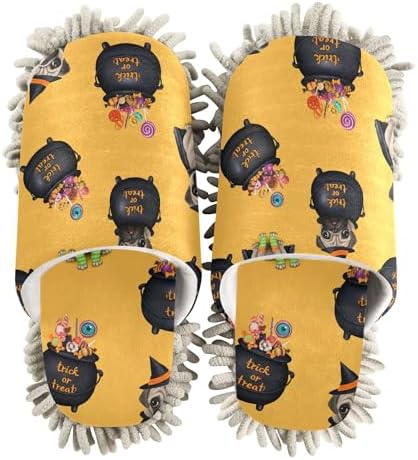 Burbuja Cute Dog Witch Costume Mop Slippers for Home Cleaning