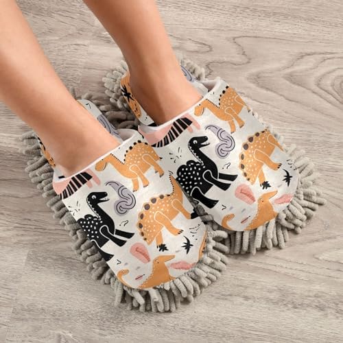 Bulletgxll Colorful Dinosaurs Cleaning Slippers L