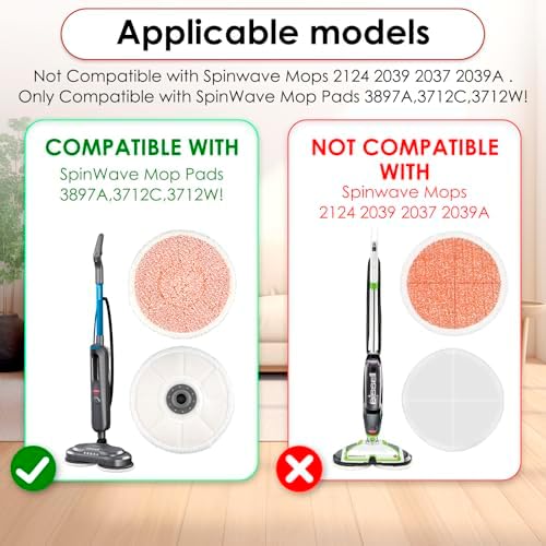 12 Pack Bissell SpinWave Replacement Mop Pads
