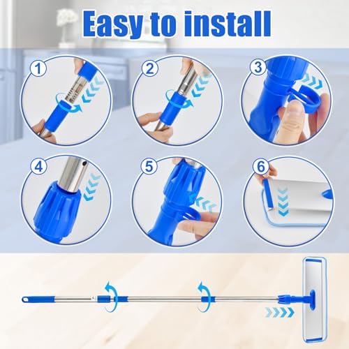 Aruihm Flat Mop with Adjustable Handle and 360 Swivel Head